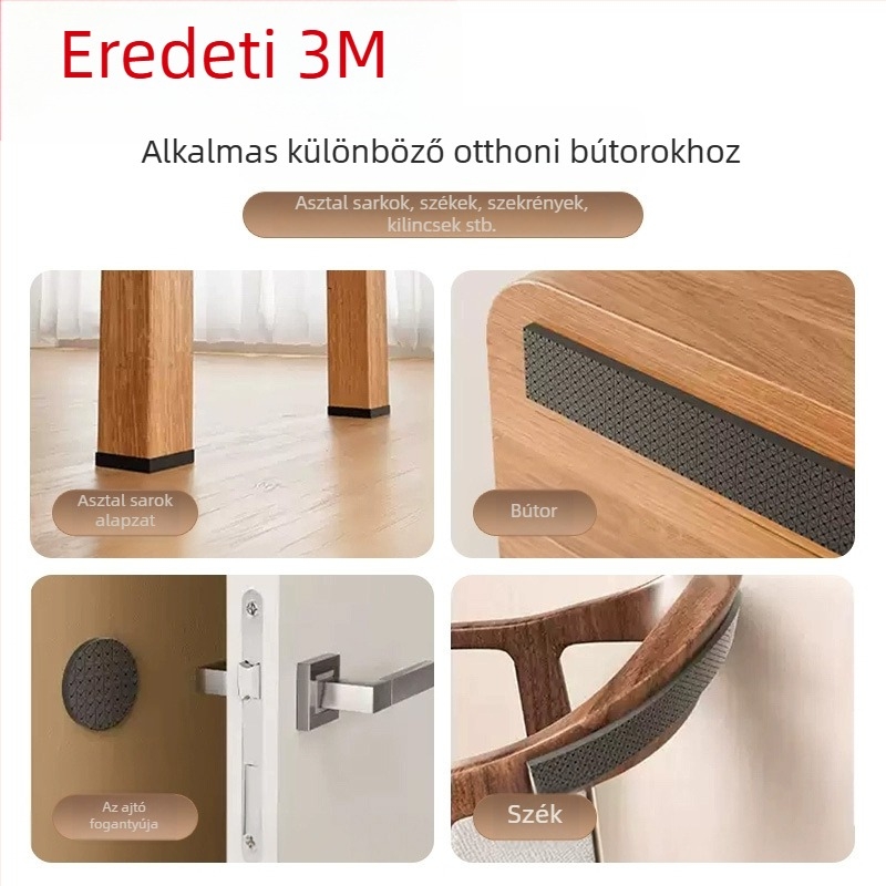 3M asztal- és szék láb alátétek – zajcsökkentés, csúszásmentes, EVA alapanyag, 4 mm vastagság, 10–70°C hőmérséklet-ellenállás