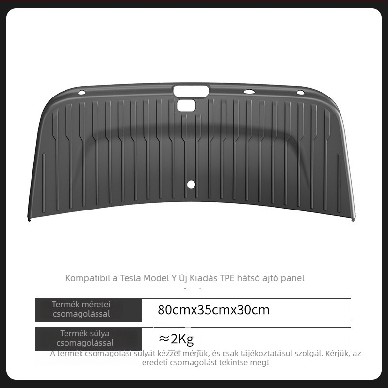 Tesla Model Y Tailgate Guard - modell-specifikus, műanyag, testreszabás nélkül