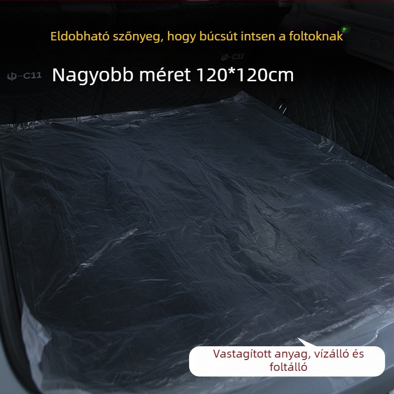 Autócsomagtartó védőmatrac, szennyeződés elleni védelemmel, sedan és SUV számára; áruk, háziállatok, horgászfelszerelés és csalihal szállítására; szagtűrő, egyenként csomagolva
