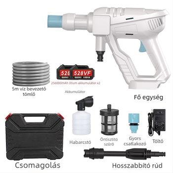 Xicheng Vezeték nélküli magasnyomású autómosó pisztoly, hordozható lítium-akkumulátoros tisztító készülék, újratölthető elektromos autókhoz