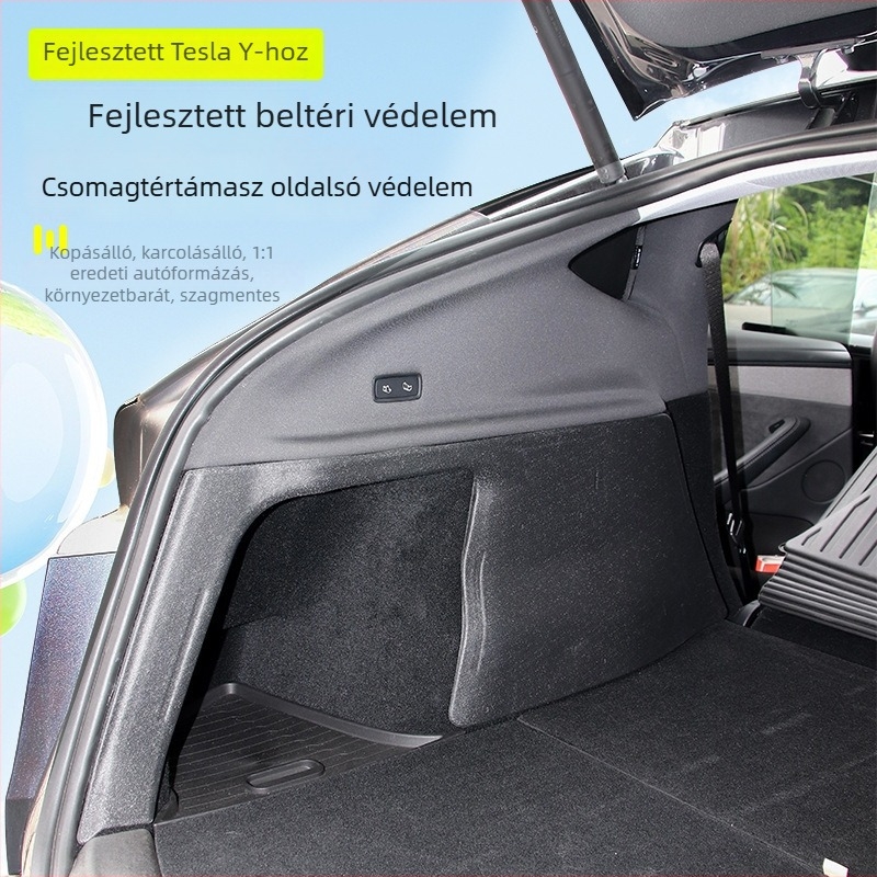Tesla Model Y 2025 oldalsó csomagtartó védőpad - TPE, kopás- és karcolásálló, Cenfun márka, testreszabható