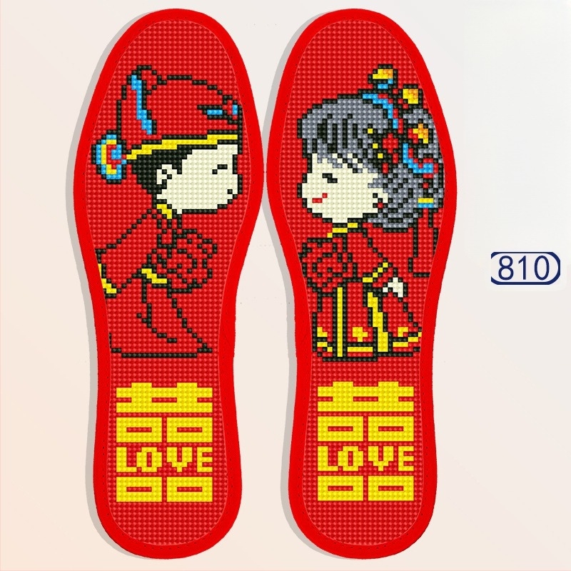 Monas Belső Talp – Hímzett Keresztszemes, Filc, Mindennapi Stílus