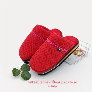 Uniszex papucs textil felsőrésszel és gumitalppal, vastagított, melegen tart, téli, tavaszi és őszi használatra