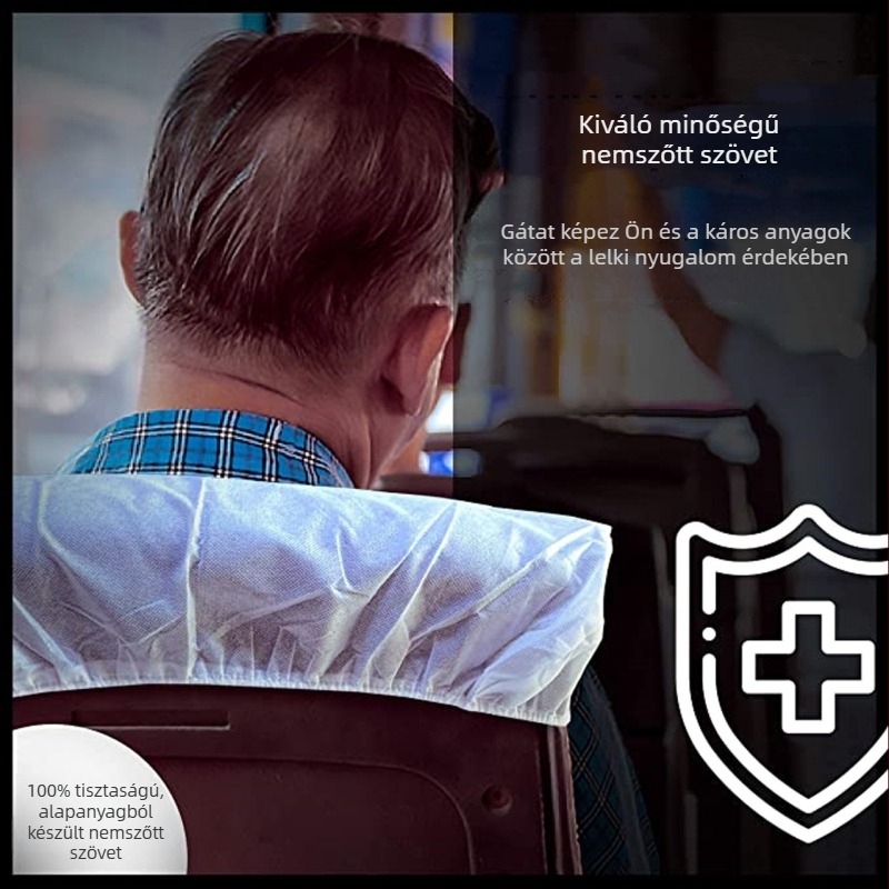 Egyszer használatos, nem szőtt anyagból készült üléshuzat karfákkal, egyedi csomagolásban, repülőgépekhez, gyorsvasúthoz és mozikhoz, készleten