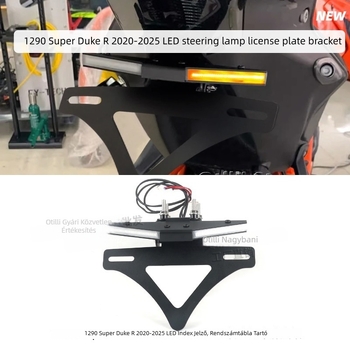 1290 Super Duke R (2020-2025) számára motorkerékpár-módosítási készlet: összecsukható rendszámtábla-tartó, sárvédő eltávolító készlet, hátsó rack és LED rendszámtábla világítás