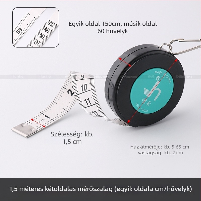 Bőrből készült mérőszalag ruházathoz, 1,5 m / 2 m / 3 m