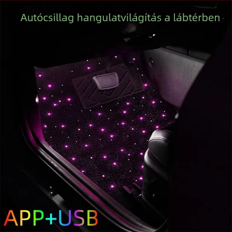UM099 Autó belső LED dekoratív világítás csillagos égbolttal, USB tápegység, 5V 1W