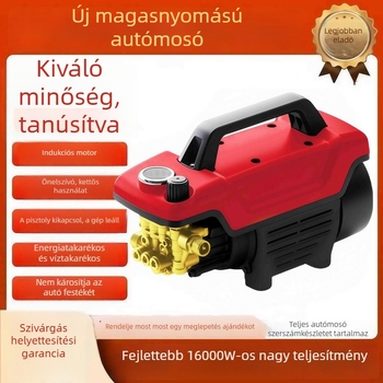 Nagynyomású autómosó berendezés — hordozható, háztartási, teljesen automata; 3000W, 220V, átfolyás 16 L/min, tömlőhossz 7–20 m, súly 9,5 kg