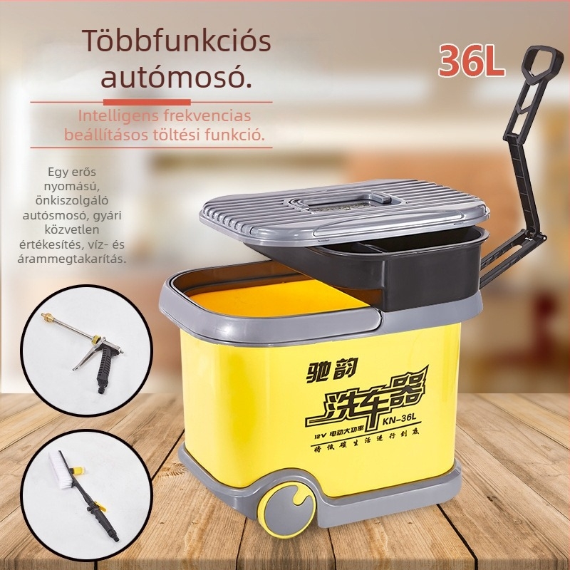 CY-25 Autómosó hordozható kefével, 12V-os cigarettagyújtóval ellátott energiaellátás, 60W, áramlás 6 L, munkanyomás 9 kg