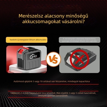 Kézi, hordozható autómosó készülék nagy nyomású vízsugárral, 80 W, cigaretta gyújtó által működtetett tápegység, tiszta réz alkatrészek, áramlás 4–8 L/min