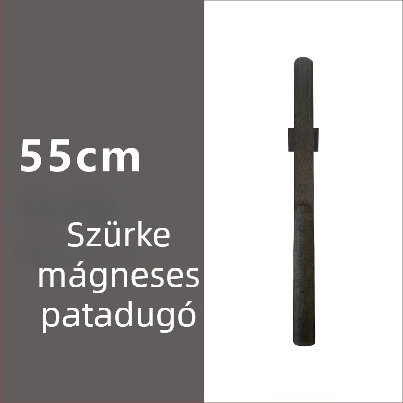 Mágneses cipőkanál hosszú fogantyúval dió színben, tömörfa, 55–70 cm – könnyű felhúzás terhes nőknek és időseknek