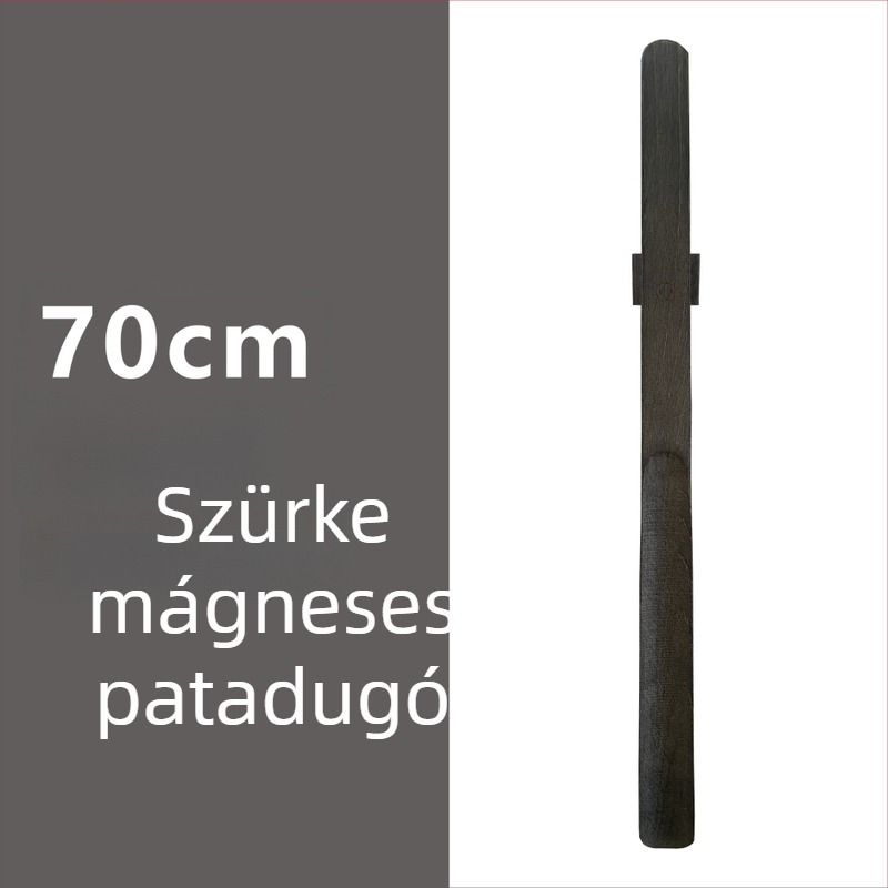 Mágneses cipőkanál hosszú fogantyúval dió színben, tömörfa, 55–70 cm – könnyű felhúzás terhes nőknek és időseknek