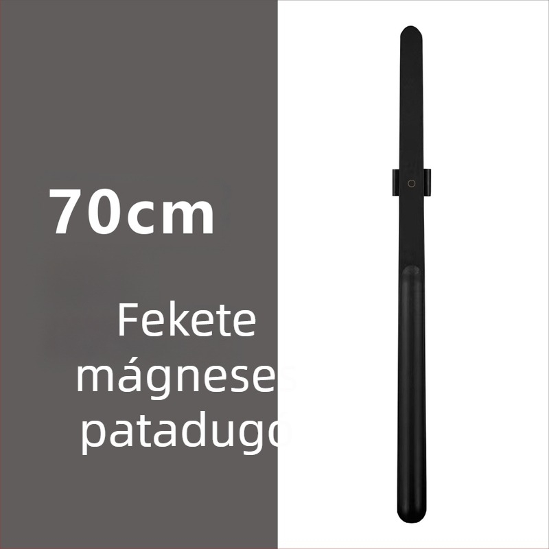 Mágneses cipőkanál hosszú fogantyúval dió színben, tömörfa, 55–70 cm – könnyű felhúzás terhes nőknek és időseknek