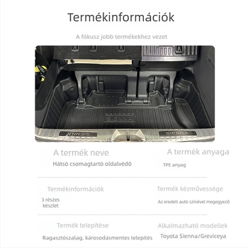 Toyota Sienna és Granvia oldalsó csomagtér párna — karbon rostvédő, velúr felület, kopásálló TPE