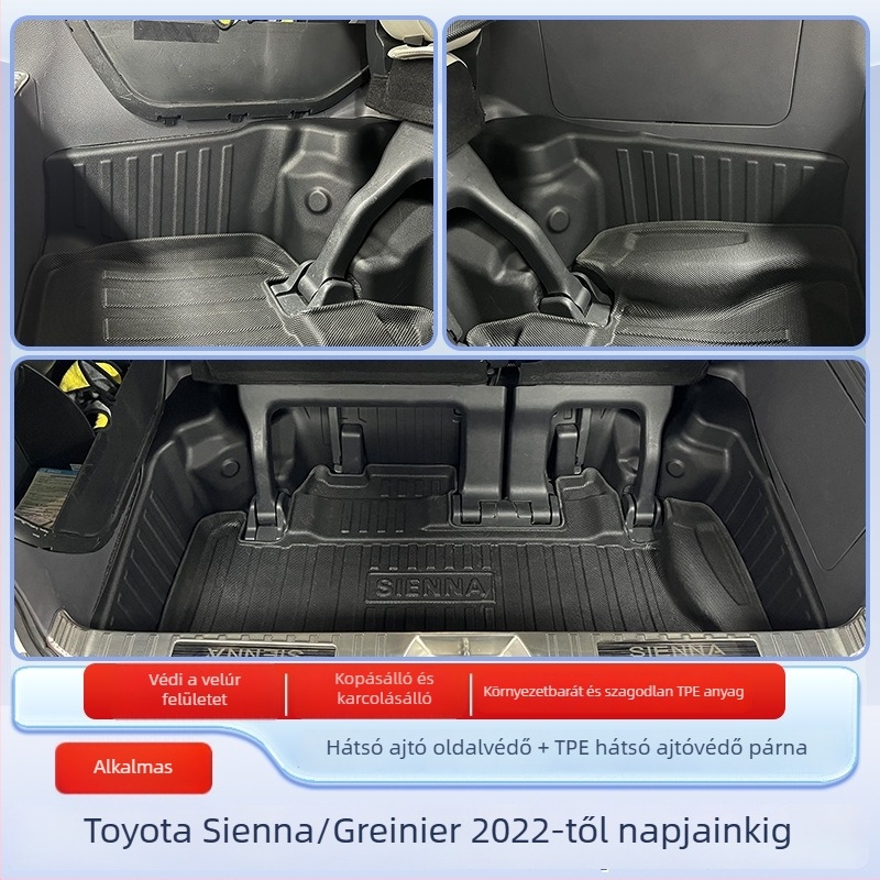 Toyota Sienna és Granvia oldalsó csomagtér párna — karbon rostvédő, velúr felület, kopásálló TPE