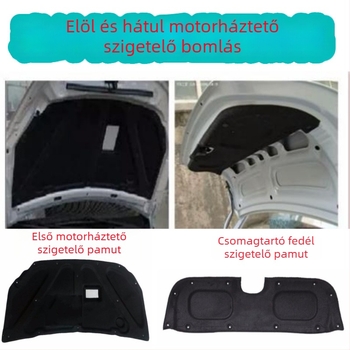 Hyundai Accent első motorháztető és csomagtartó szigetelő készlet – Modell 4353q, motorháztető szigetelés, csomagtartó belső panel