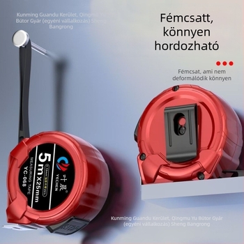 Önzáró mérőszalag, széles szalag, magas pontosság, szénacél ház