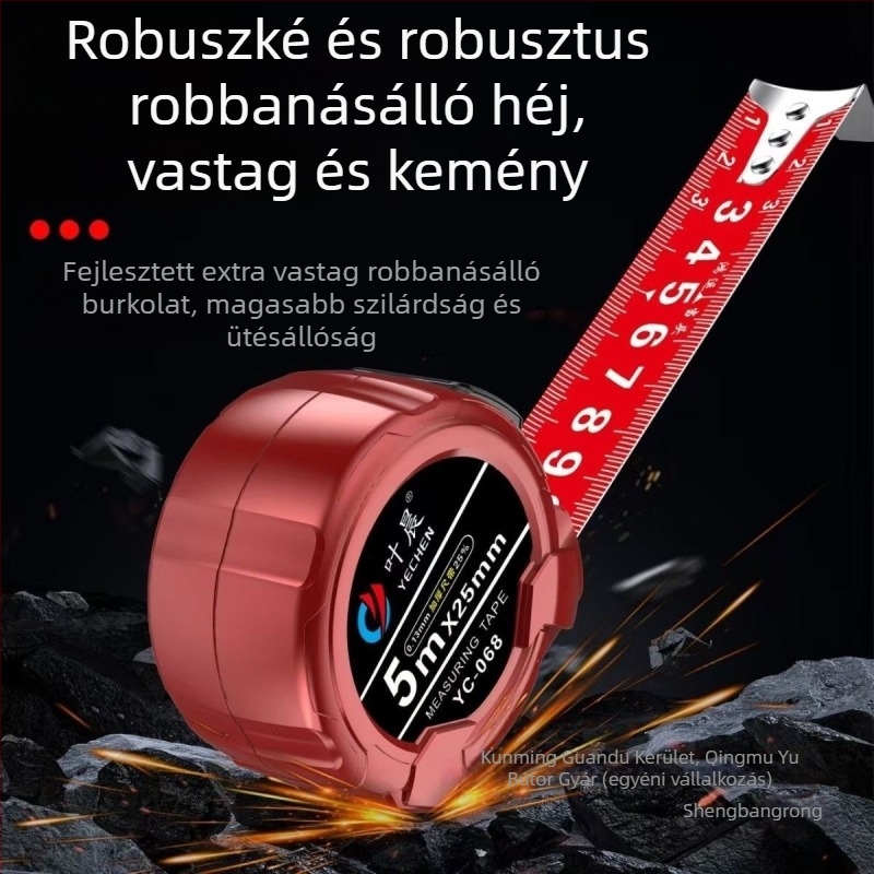 Önzáró mérőszalag, széles szalag, magas pontosság, szénacél ház