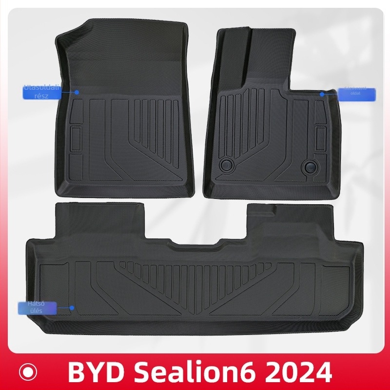 BYD SeaLion 6 2024, 3D all-weather TPE talp- és csomagtartó-mat, jobb oldali kormányos