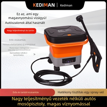 Cordiman vezeték nélküli magasnyomású autómosó készülék, összecsukható és hordozható, max. 30 bar, áramlás 4 L/min, 24 V Li-ion akkumulátor, tömeg 2,4 kg