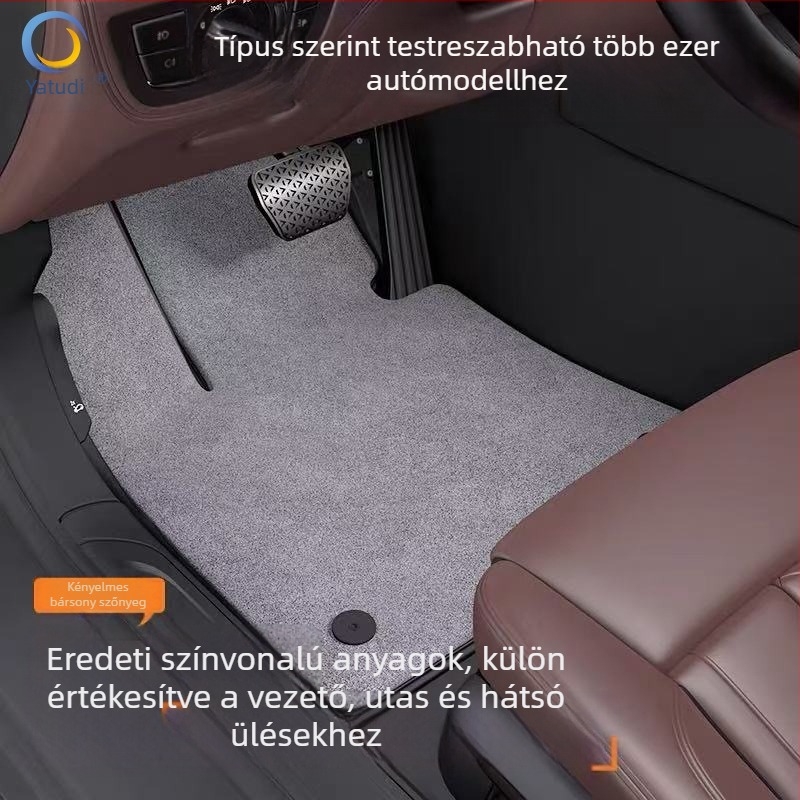 PVC autópadlók, szennyeződés- és kopásálló, peremmel lezárt drót hurkokkal, Yashidi márka, speciális autókhoz, velúr felület, testreszabás elérhető