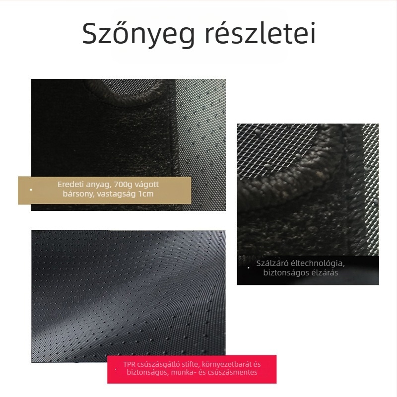 Boye velúr autópadlómaták, logóval ellátva, testre szabható speciális járművekhez