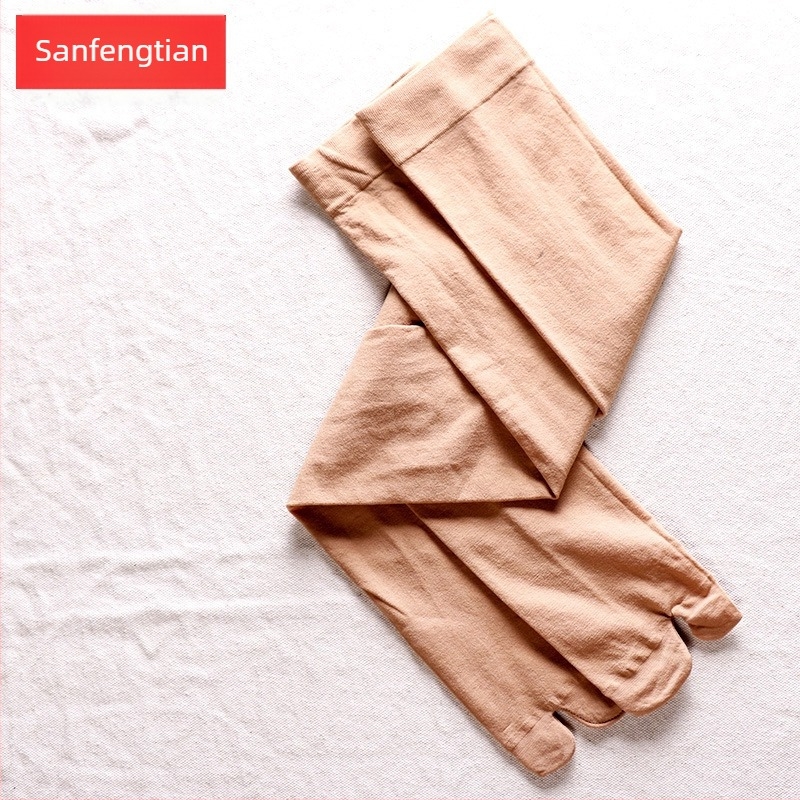 Kétujjas női nylon zokni, magas szárú, anti-frikció, 80–90% nylon, egynyeles kötés, 144 öltés, minden évszakra