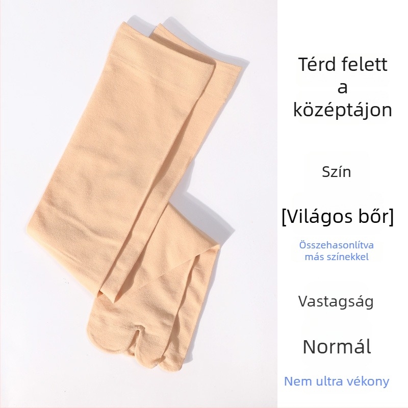 Kétujjas női nylon zokni, magas szárú, anti-frikció, 80–90% nylon, egynyeles kötés, 144 öltés, minden évszakra