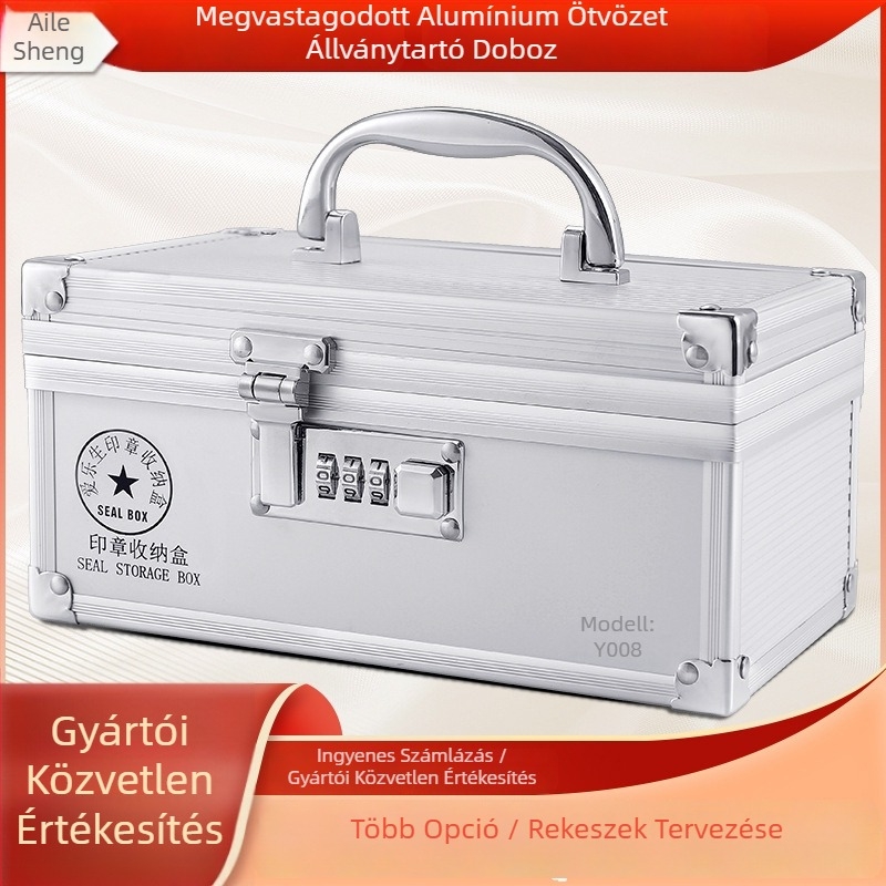 Zárható alumínium ötvözet pecsét-doboza – hivatalos és banki pecsétek tárolására