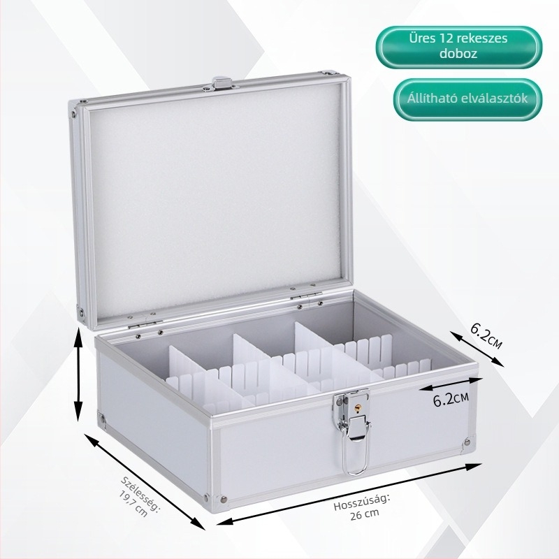 Zárható alumínium ötvözet pecsét-doboza – hivatalos és banki pecsétek tárolására