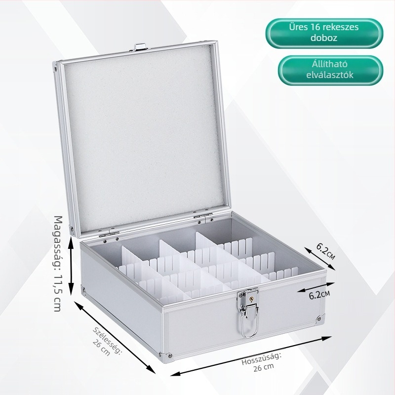 Zárható alumínium ötvözet pecsét-doboza – hivatalos és banki pecsétek tárolására