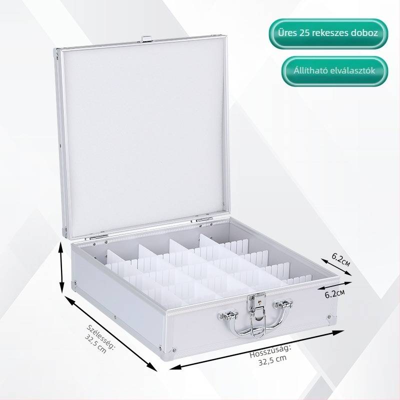 Zárható alumínium ötvözet pecsét-doboza – hivatalos és banki pecsétek tárolására