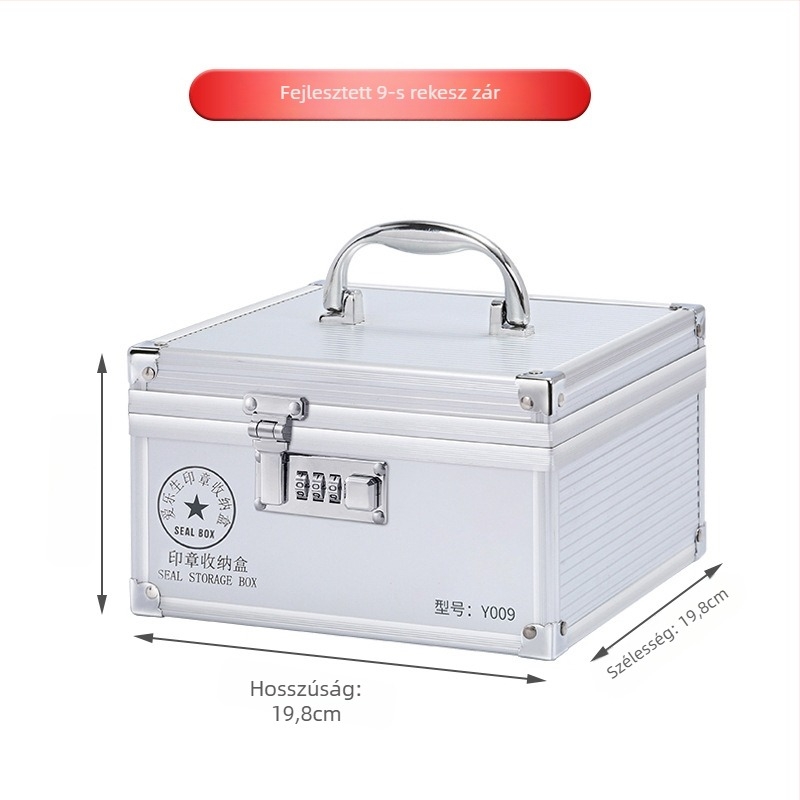 Zárható alumínium ötvözet pecsét-doboza – hivatalos és banki pecsétek tárolására