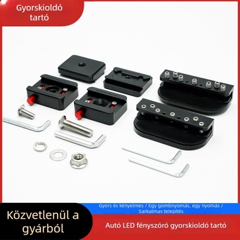 Motorháztető tartó LED‑spotlámpához – gyorsoldó rögzítés, lyukasztás nélküli telepítés, nem destruktív telepítés, univerzális, alumíniumötvözet
