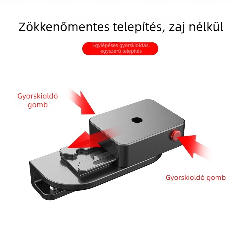 Motorháztető tartó LED‑spotlámpához – gyorsoldó rögzítés, lyukasztás nélküli telepítés, nem destruktív telepítés, univerzális, alumíniumötvözet