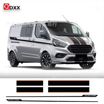 6 db S0117 Autófedél oldalsó szoknya és hátsó ajtó matrica Transit Tourneo Custom Camper – Mintázat 53, Típus 543, Ragasztóval szerelés – Yunchuang