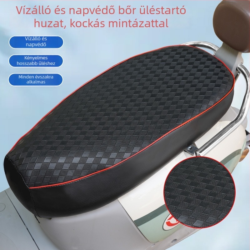 Vízálló bőr ülésvédő elektromos járművekhez és motorkerékpárokhoz, vastag párnázással