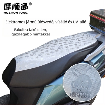 Elektromos jármű ülésvédő – PVC + PU, mind a négy évszakra alkalmas, vízálló, UV-védelem, skuterhez és motorkerékpárhoz – Moshuntong