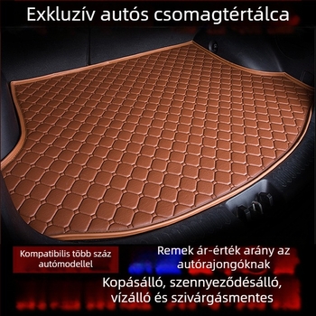Bőr bevonat csomagtartó szőnyeg egyedi autómodellhez, gyémánt mintázattal.