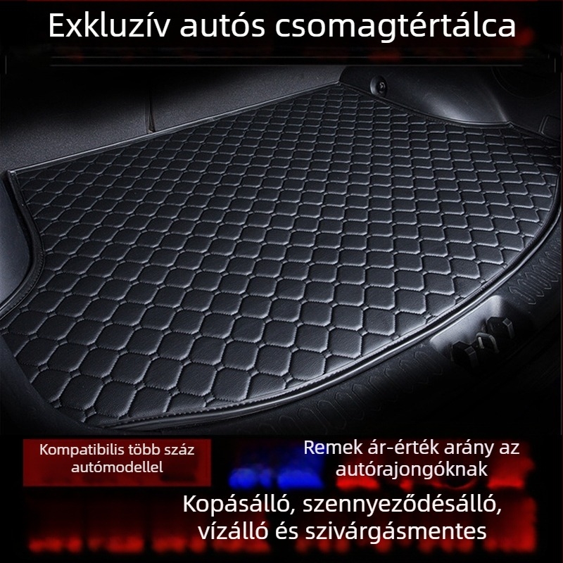 Bőr bevonat csomagtartó szőnyeg egyedi autómodellhez, gyémánt mintázattal.