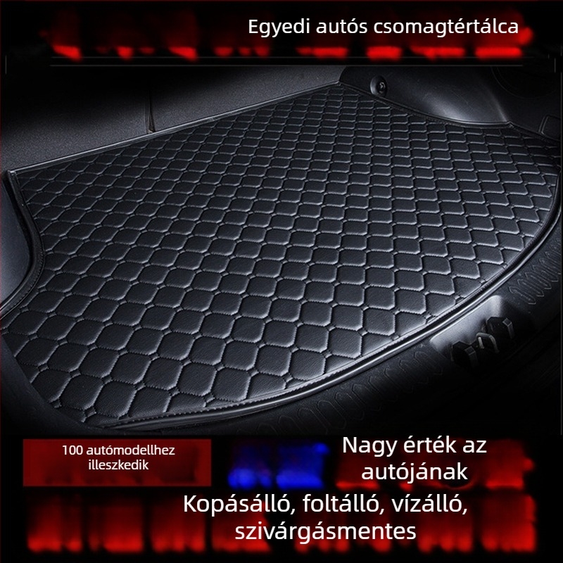Bőr bevonat csomagtartó szőnyeg egyedi autómodellhez, gyémánt mintázattal.