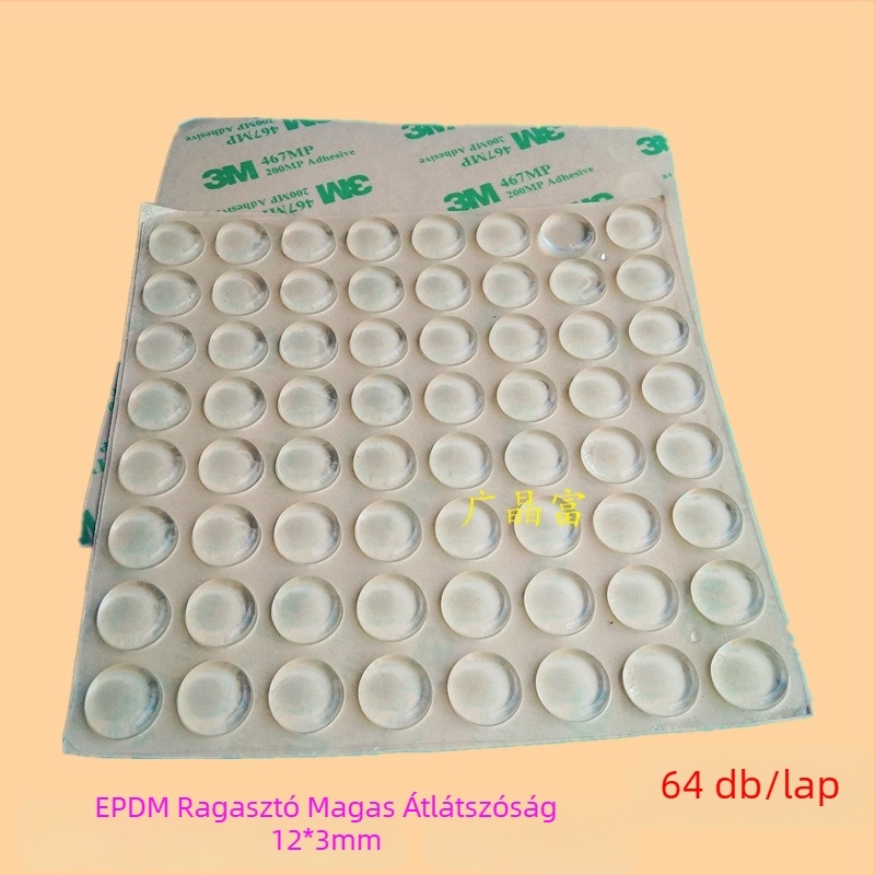 EPDM átlátszó ragasztó ütéscsillapító párnák szekrényajtókhoz és ablakokhoz — zajcsökkentés, ütéscsillapítás, csúszásmentes tömítés; elektronikai termékekhez, bútorokhoz, teáskészletekhez és kézművesekhez; származás: Kontinens-Kína