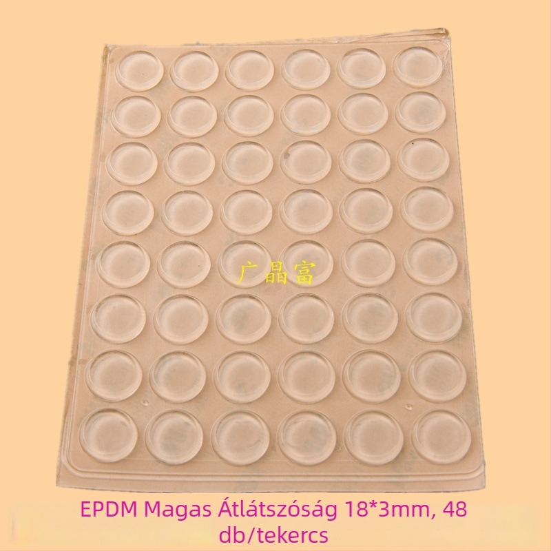 EPDM átlátszó ragasztó ütéscsillapító párnák szekrényajtókhoz és ablakokhoz — zajcsökkentés, ütéscsillapítás, csúszásmentes tömítés; elektronikai termékekhez, bútorokhoz, teáskészletekhez és kézművesekhez; származás: Kontinens-Kína