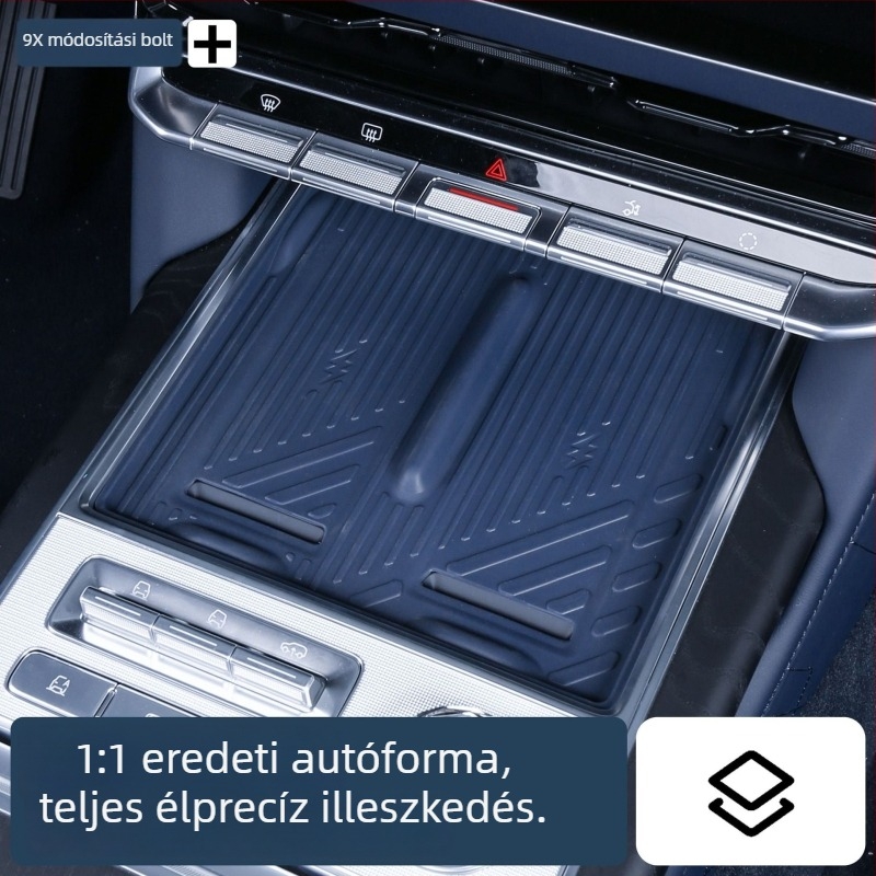 Zeekr 9X középkonzolhoz készült vezeték nélküli töltési szilikon pad, szilikon anyag, telepítés statikus ragasztóval