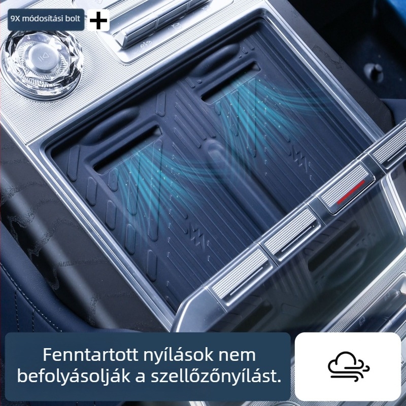 Zeekr 9X középkonzolhoz készült vezeték nélküli töltési szilikon pad, szilikon anyag, telepítés statikus ragasztóval