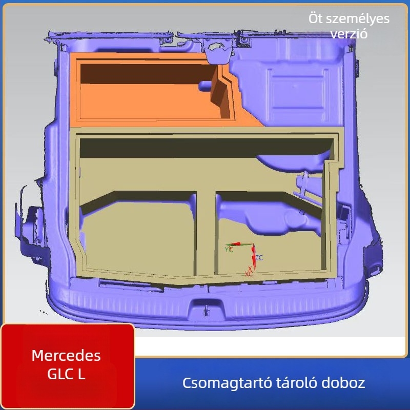 Mercedes-Benz GLC csomagtartó tároló doboz, műanyag, belső kartámasz rekesz, vízálló és nyomásálló, univerzális illeszkedés