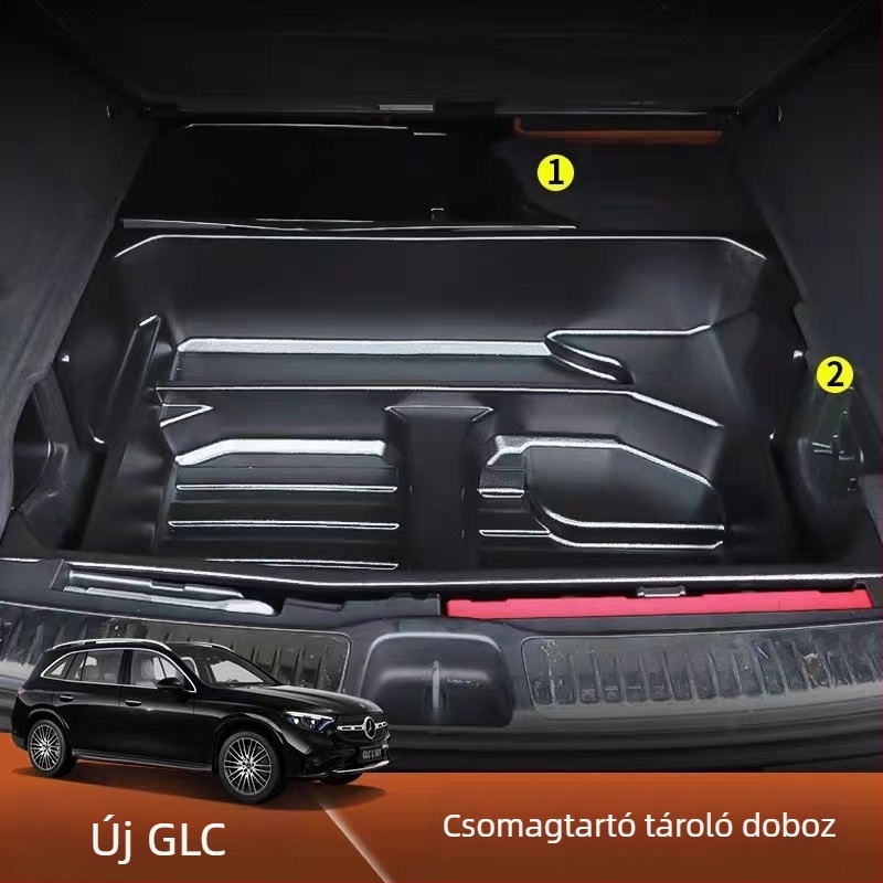 Mercedes-Benz GLC csomagtartó tároló doboz, műanyag, belső kartámasz rekesz, vízálló és nyomásálló, univerzális illeszkedés