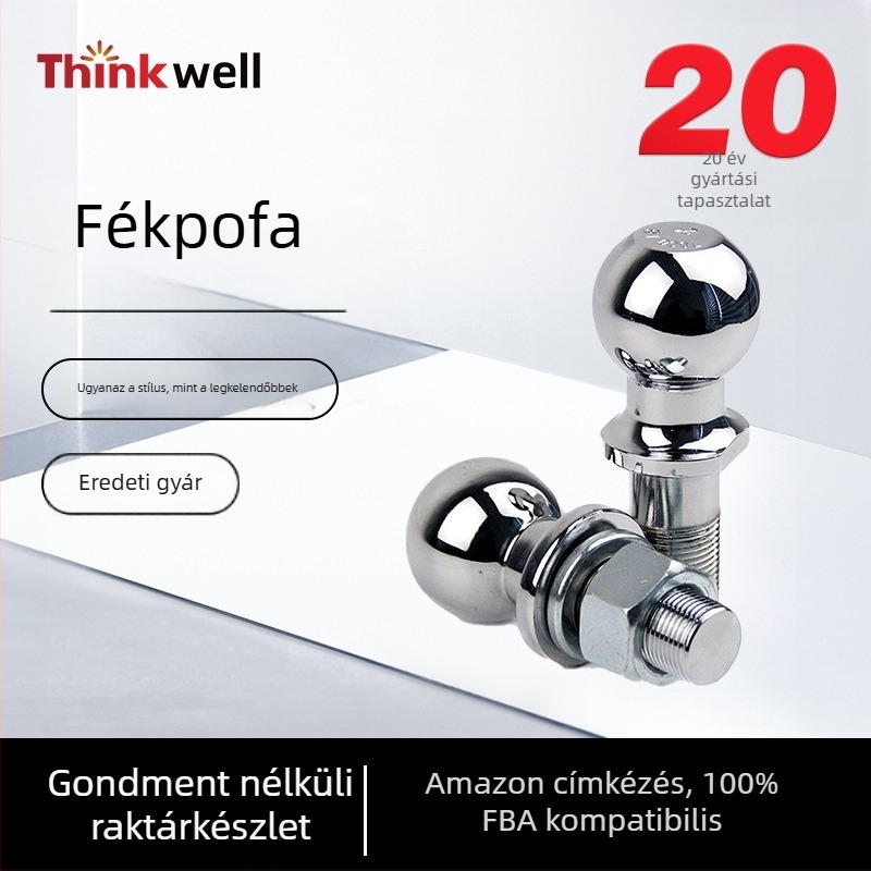 Vontatófej golyó, szénacél, krómozott felület, műanyag permetezés, testreszabható feldolgozás