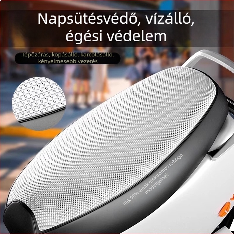 Ülésvédő az akkumulátoros elektromos járműhöz - Napvédelem, vízálló, szigetelt - Univerzális minden évszakra robogó/motorkerékpár üléséhez (Anyag: Egyéb; Töltelék: Nincs; Logó: Nincs; Márka: Friendly)