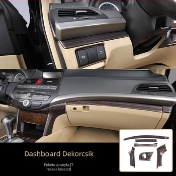 Center Console Trim Accord nyolcadik generációhoz, Auberron — műanyag, szénszálas textúra